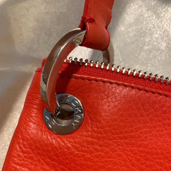 DKNY Red Pebble Leather Purse - Picture 2 of 6